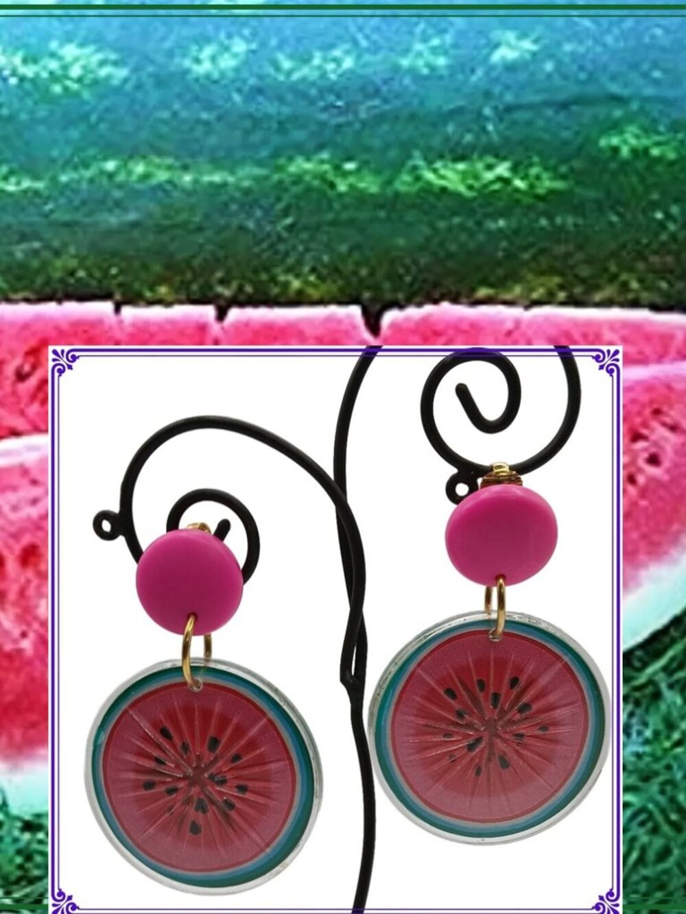 Avon Vintage Watermelon Pink Clip Ons, Signed, 1990s Jewelry, Gift for her